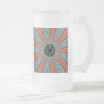 Blue Orange Sunburst Fractal Mug