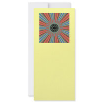 Blue Orange Sunburst Fractal Personalized Rack Card