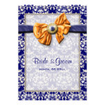Blue orange wedding floral CUSTOM Personalized Invitations