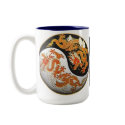 Blue & Orange Yin-Yang Dragons Coffee Mug by MistaSCARY Blue & Orange Yin-Yang Dragons Coffee Mug