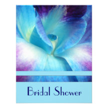 Blue Orchid Bridal Shower Invitation
