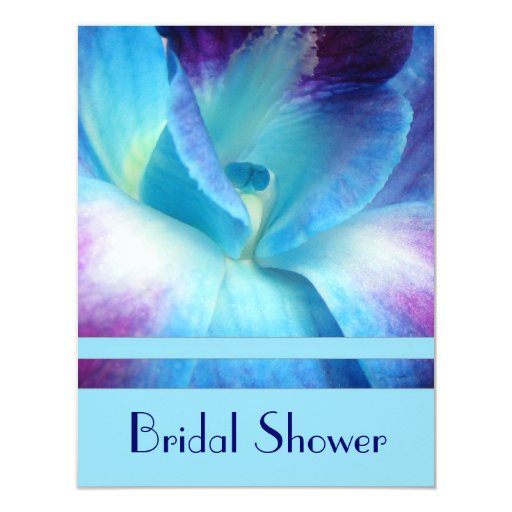 Blue Orchid Bridal Shower Invitation Zazzle