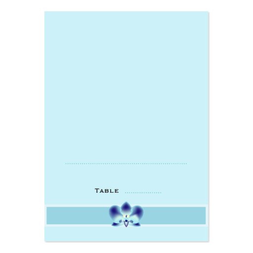 Blue Orchid Folded Place Cards Business Cards (front side)
