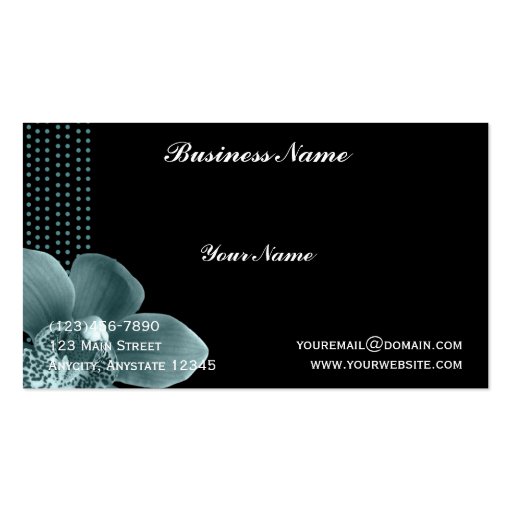 Blue Orchid on Black Business Card