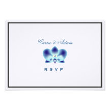 Blue Orchid RSVP Card Personalized Invites