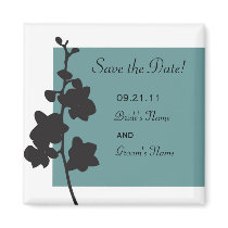 Blue Orchid Save the Date magnets by designaline Blue Orchid Save the Date magnets