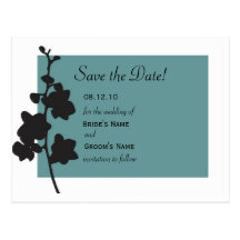 Blue Orchid Save the Date Post Cards