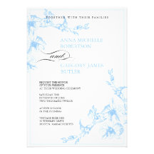 Blue Orchid Wedding Invitation