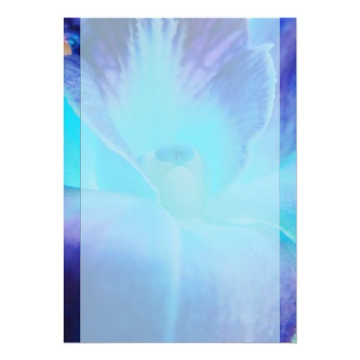 Blue Orchid Wedding Invitation
