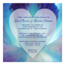 Blue Orchid Wedding Invitation