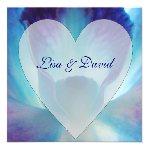 Blue Orchid Wedding Invitation