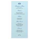 Blue Orchid Wedding Reception Menu Personalized Rack Card