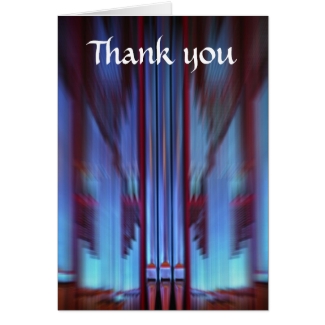Blue organ pipes  thank you card