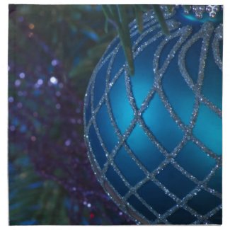Blue Ornament Christmas Cloth Napkin
