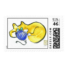 Blue Ornament Tumble Postage Stamp