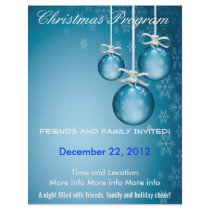 Blue Ornaments and Snowflakes Program Flyer