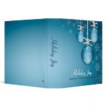Blue Ornaments Holiday Joy 3 Ring Binders