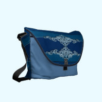 Blue Ornaments messenger bags