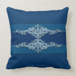 Blue Ornaments Throw Pillows