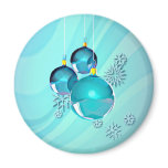 BLUE ORNAMENTS & SNOWFLAKES by SHARON SHARPE magnets