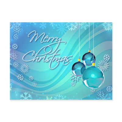 BLUE ORNAMENTS & SNOWFLAKES by SHARON SHARPE Post Card
