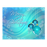 BLUE ORNAMENTS & SNOWFLAKES by SHARON SHARPE Postcards
