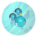 BLUE ORNAMENTS & SNOWFLAKES by SHARON SHARPE stickers