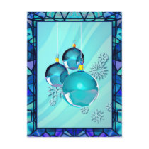BLUE ORNAMENTS & STAINED GLASS by SHARON SHARPE postcards