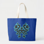 Blue Outline Double Tribal Dragons Bag