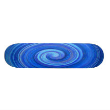 Blue Oval Swirl Pattern Custom Skateboard