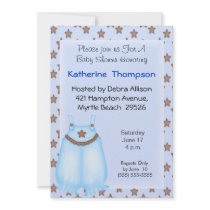 Blue Overalls  Baby Shower Invite