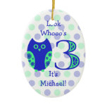Blue Owl 3rd Birthday Photo Ornament
