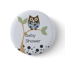 Blue Owl Baby Button