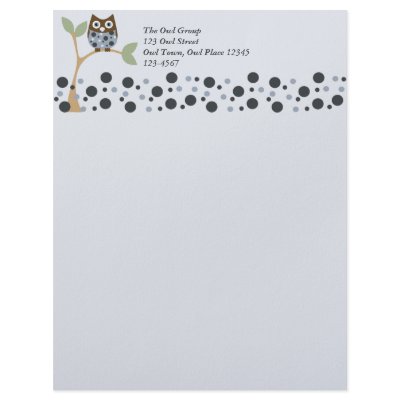 Blue Owl Baby Letterhead by candystore