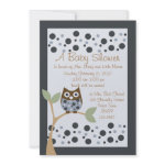 Blue Owl Baby Shower Invitation