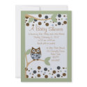 Blue Owl Baby Shower Invitation