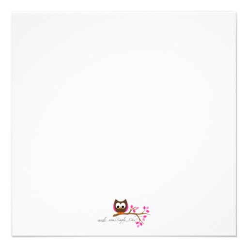 Blue Owl Baby Shower Invitation
