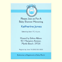 Blue Owl Baby Shower Invitation invitations