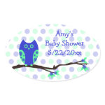 Blue Owl Baby Shower Personalized Favor Stickers zazzle_sticker