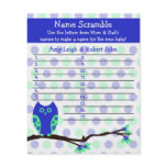 Blue Owl Baby Shower Personalized Game Custom Flyer