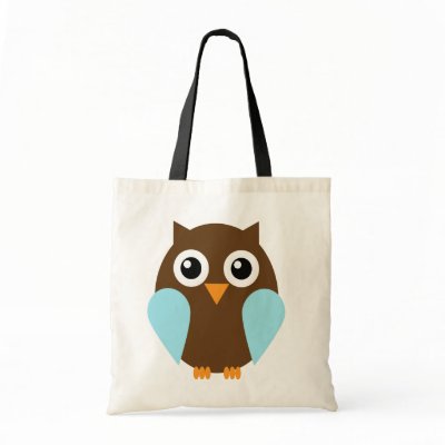 Blue Owl Canvas Bags by heartlocked