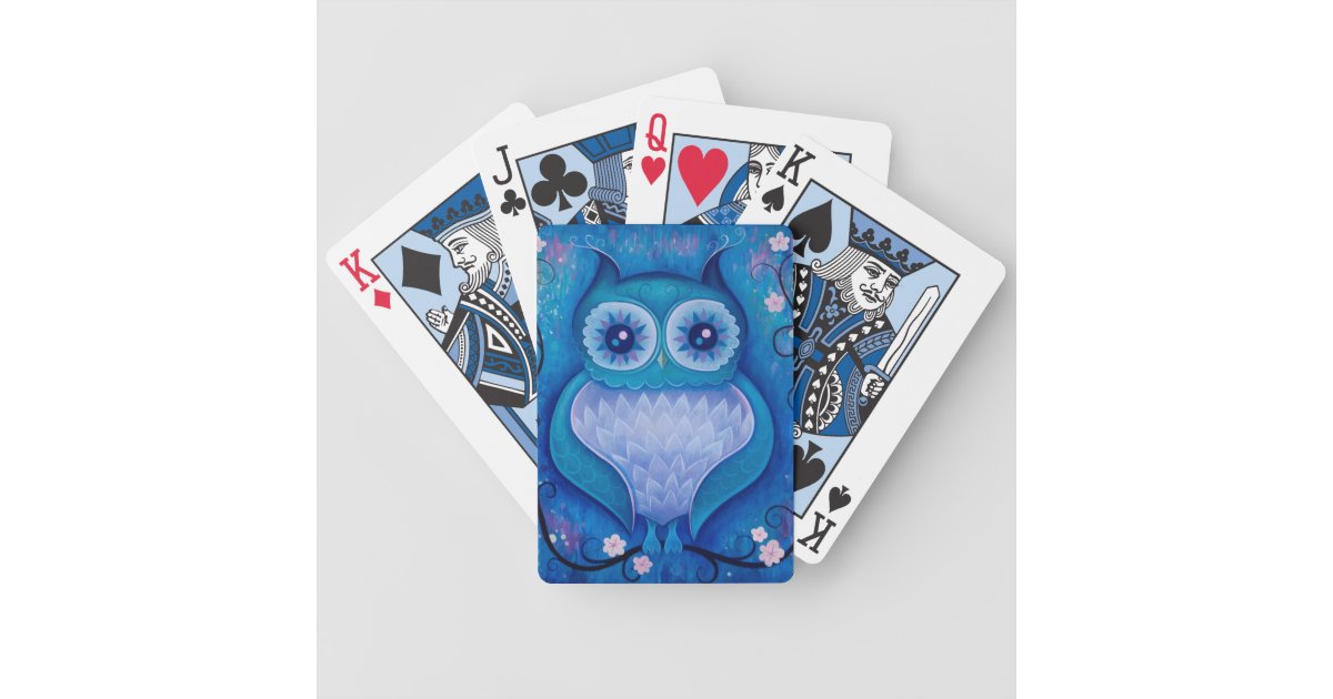 bicycle owl playing cards