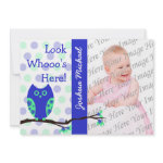 Blue Owl Birth Announcements zazzle_invitation