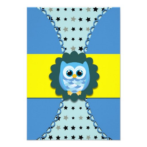 Blue Owl Birthday Invitation for Kids