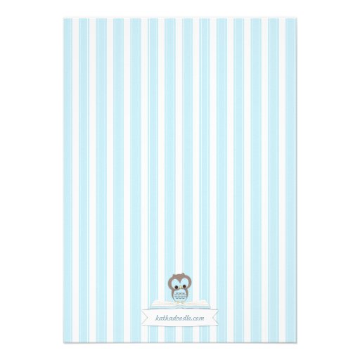 Blue Owl Bring a Book Baby Shower Invitation