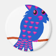 Blue Owl Fridge Magnets