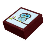 Blue Owl Illustration Keepsake Boxes