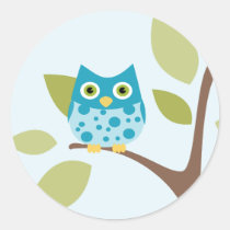 Blue Owl in a Tree stickers