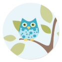 Blue Owl in a Tree sticker