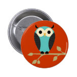 Blue Owl On Limb Buttons